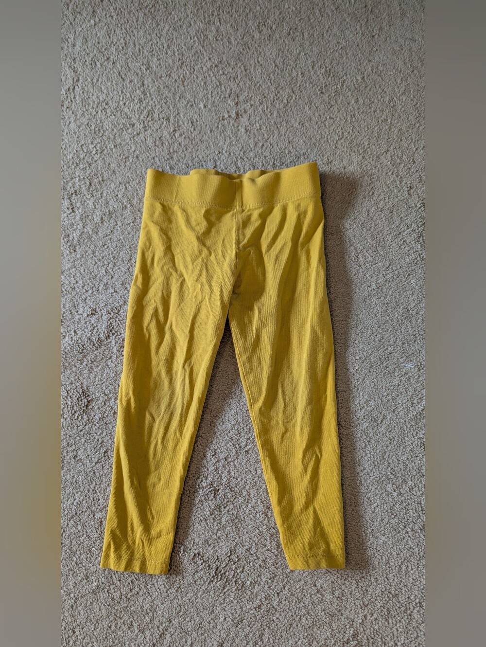 Mini Boden Girls Yellow Ribbed Leggings